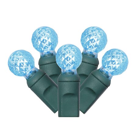 Vickerman 100 Turquoise G12 LED Lights on Green Wire, 34 ft. Christmas Light Set with 4 in. Spacing X4G9132